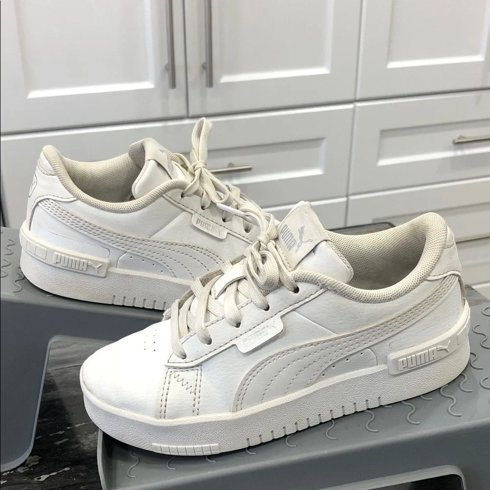 Puma Jada Kids Sneakers | Size CA 12 /US 12C / EU 29 | White Silver | Low-Top - Picture 4 of 11